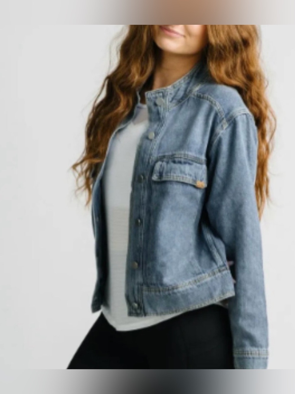 NWT Zyia Active Faded Indigo Crossroads Denim Jacket